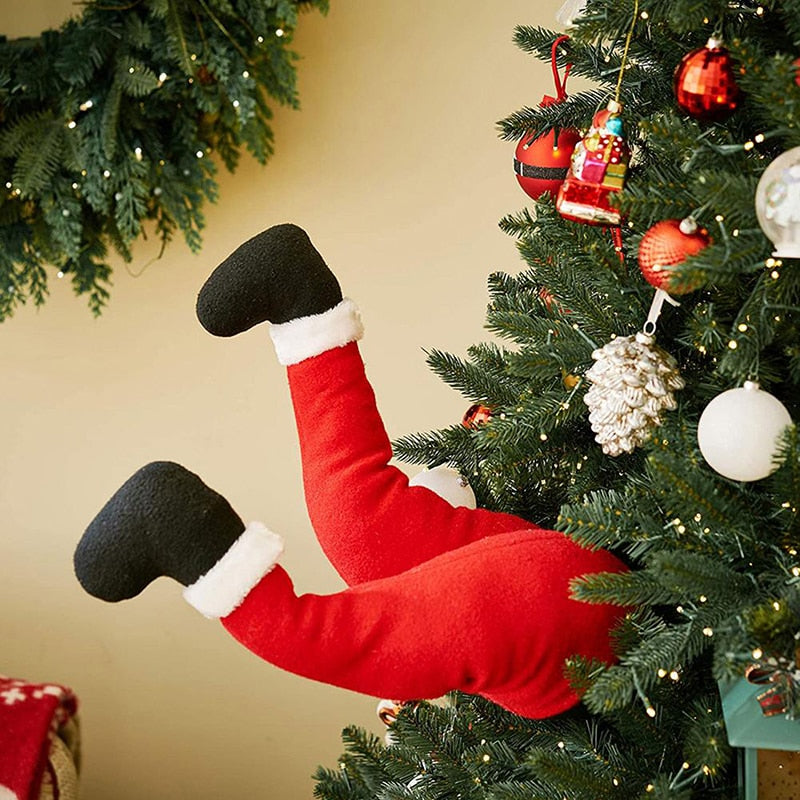 Christmas Tree Decoration Xmas Santa Claus Legs