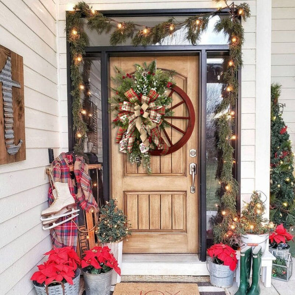 Hanging Wooden Roulette Wheel Wreaths