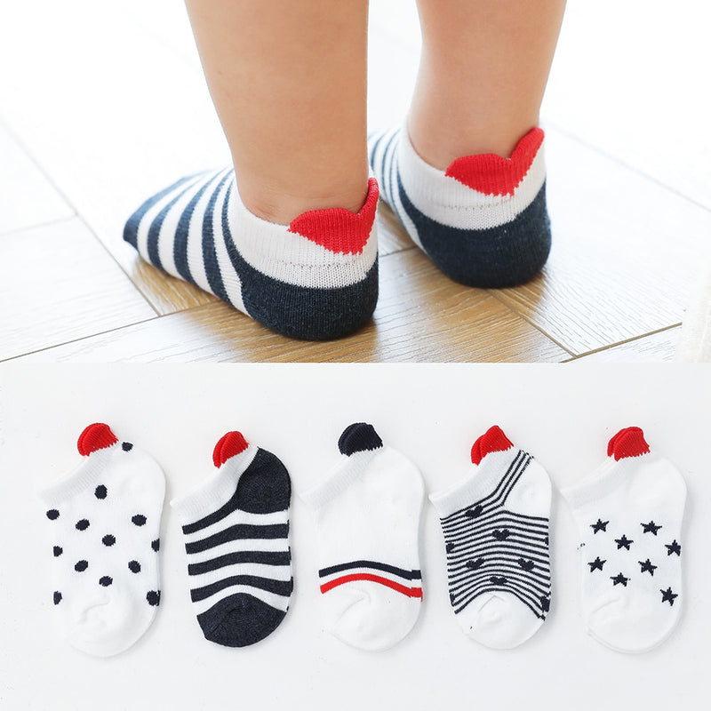 Cute Lovely Short Baby Socks Red Heart for Girls Cotton Mesh Cute Newborn Boy Toddler White Sock