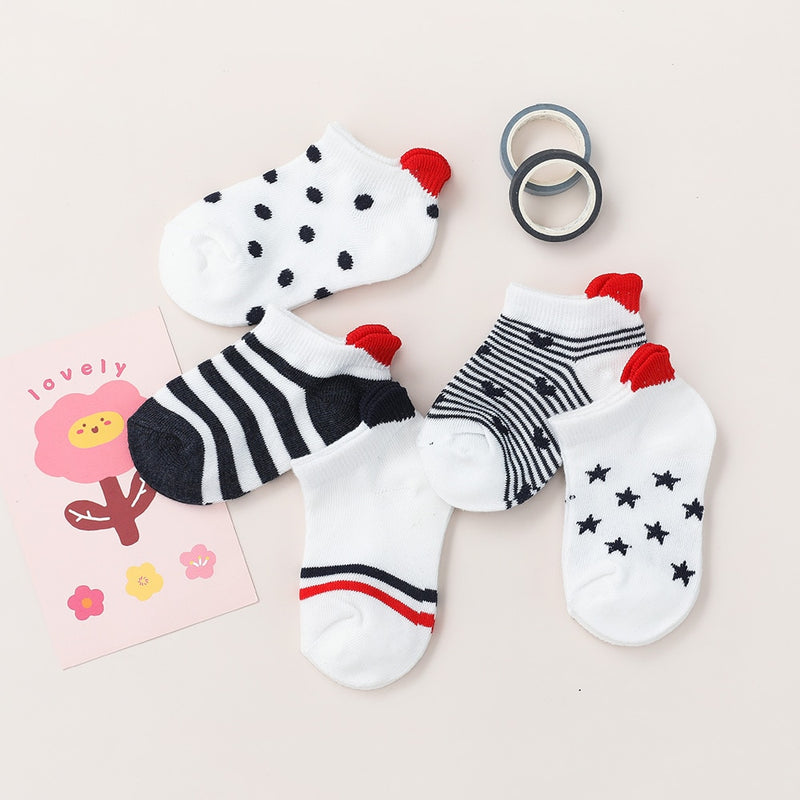 Cute Lovely Short Baby Socks Red Heart for Girls Cotton Mesh Cute Newborn Boy Toddler White Sock