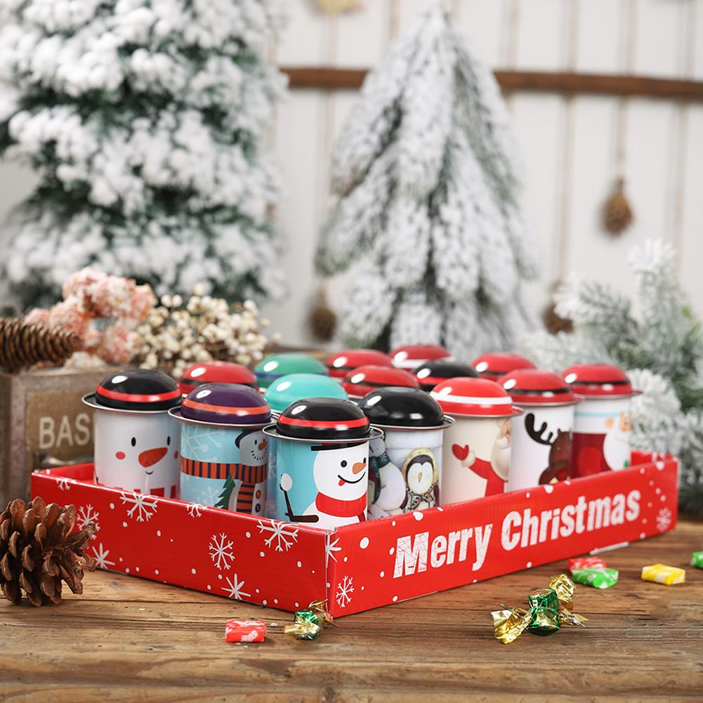 Christmas Candy Tin Box Iron Storage Can