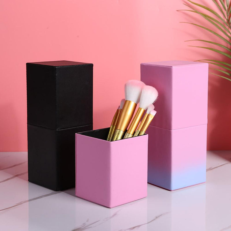 Makeup Brush Holder Dust-proof Square Leather Makeup Holder Travel Case for Brush Women Brush Organizer Makeup Tools