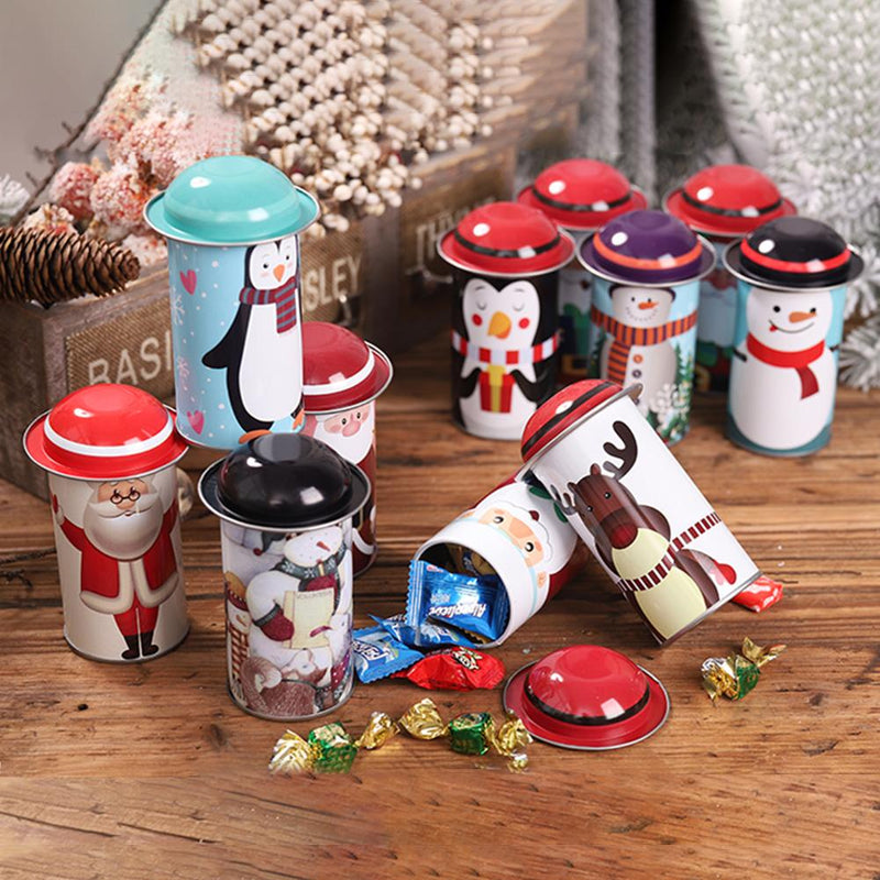 Christmas Candy Tin Box Iron Storage Can