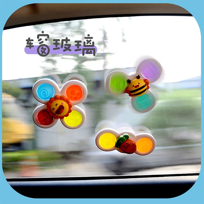 3pc Boy Children Bathing Sucker Spinner Suction Cup Animal Swimming Toy  Baby Bath Toys For Kids Funny Child Rattles Teether