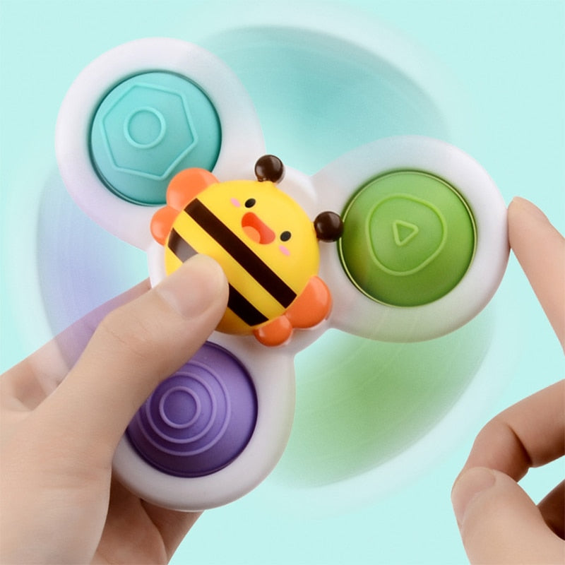 3pc Boy Children Bathing Sucker Spinner Suction Cup Animal Swimming Toy  Baby Bath Toys For Kids Funny Child Rattles Teether