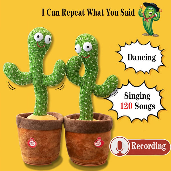 Lovely Dancing Cactus Talking Toy USB Charging Sound Record Repeat Doll Kawaii Cactus Kids Education Toys Gift Birthday Present