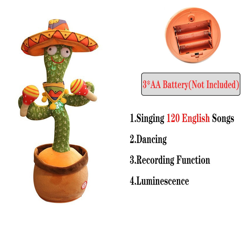 Lovely Dancing Cactus Talking Toy USB Charging Sound Record Repeat Doll Kawaii Cactus Kids Education Toys Gift Birthday Present