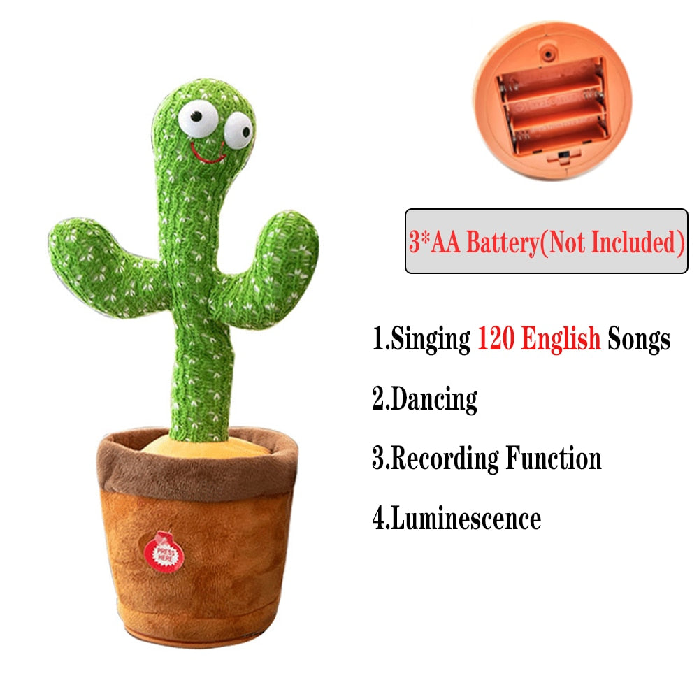 Lovely Dancing Cactus Talking Toy USB Charging Sound Record Repeat Doll Kawaii Cactus Kids Education Toys Gift Birthday Present