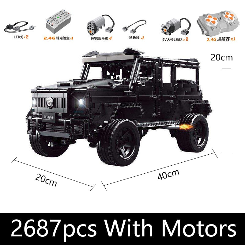 Technical Car APP Remote Control J902 Moter Power Bricks SUV Building Blocks Buggy Gift Toys For Boys Sets Moc Assembling Models