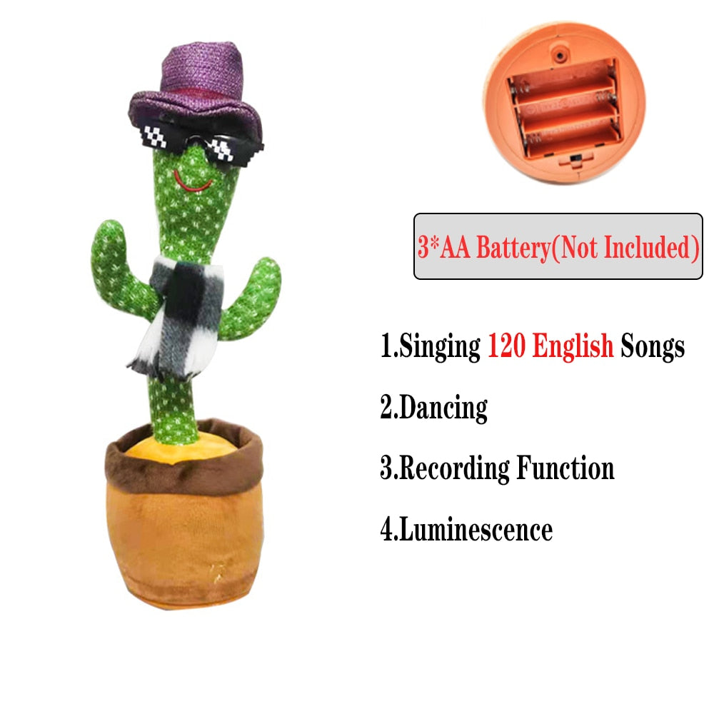 Lovely Dancing Cactus Talking Toy USB Charging Sound Record Repeat Doll Kawaii Cactus Kids Education Toys Gift Birthday Present