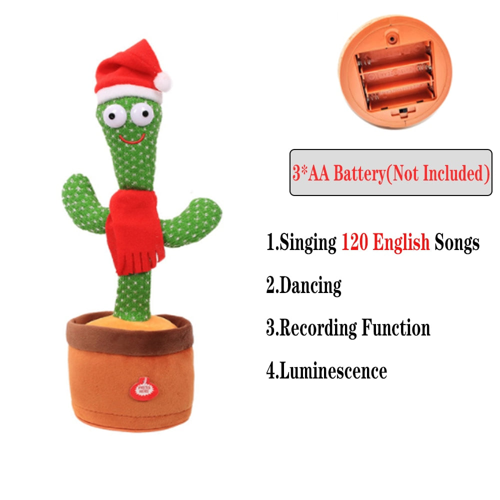 Lovely Dancing Cactus Talking Toy USB Charging Sound Record Repeat Doll Kawaii Cactus Kids Education Toys Gift Birthday Present