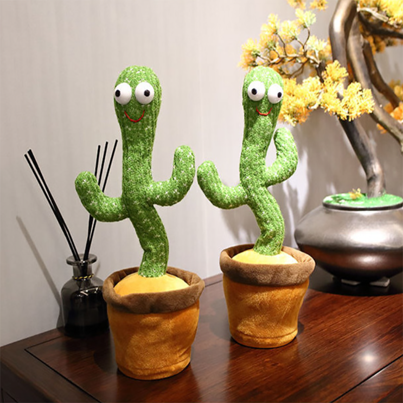 Lovely Dancing Cactus Talking Toy USB Charging Sound Record Repeat Doll Kawaii Cactus Kids Education Toys Gift Birthday Present