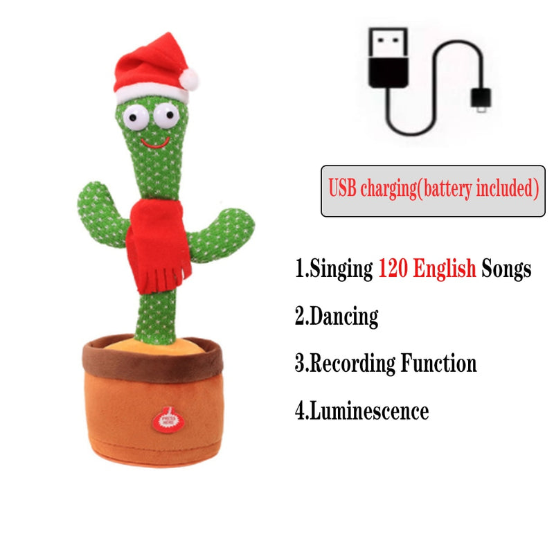 Lovely Dancing Cactus Talking Toy USB Charging Sound Record Repeat Doll Kawaii Cactus Kids Education Toys Gift Birthday Present