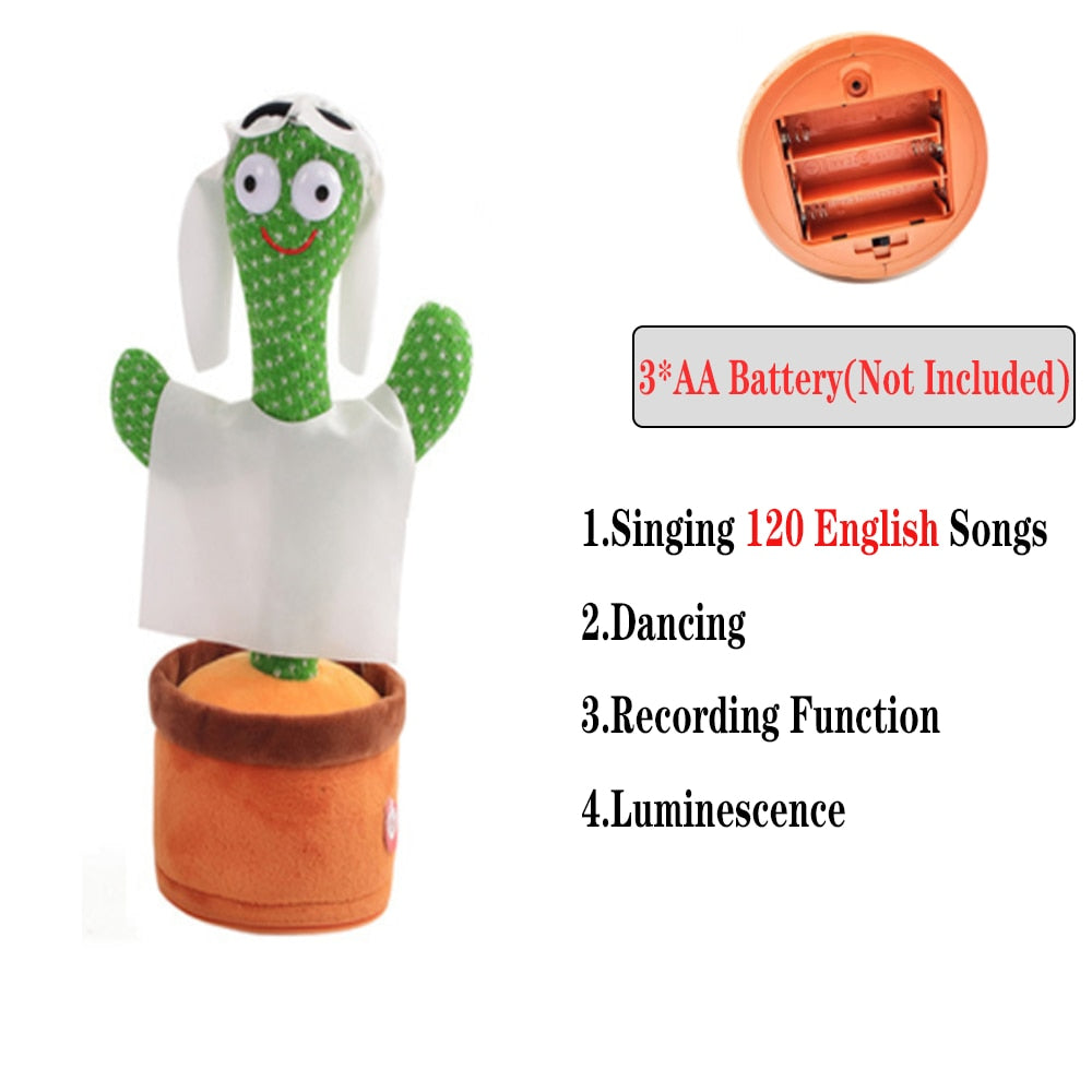 Lovely Dancing Cactus Talking Toy USB Charging Sound Record Repeat Doll Kawaii Cactus Kids Education Toys Gift Birthday Present